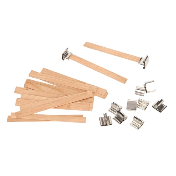 LAZIOEGR 33‑Pack Eco‑Friendly Wood Candle Wicks with 22 Wicks & 11 Bases – Degradable, Smokeless, DIY Candle Making Kit