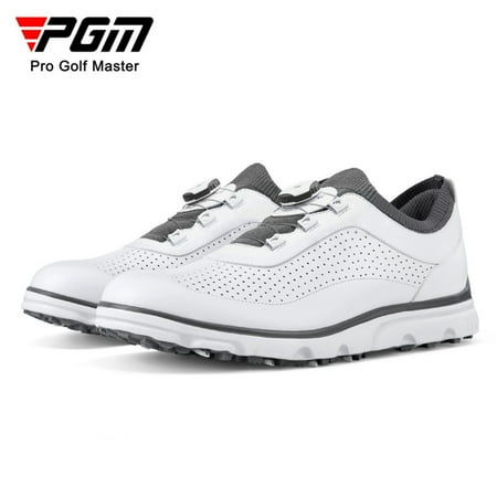 

Pgm 2022 Men’s Golf Shoes Non slip Studs Breathable Quick Lace up Casual Sneakers Flight Knitted Microfiber Leather Shoes
