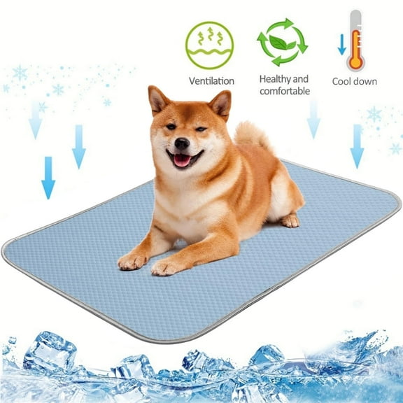 Katieovy Summer Dog Cooling Mat for Large Dog,28 x 20 inch Cooling Mat for dogs,Portable Washable Dog Pad,Blue