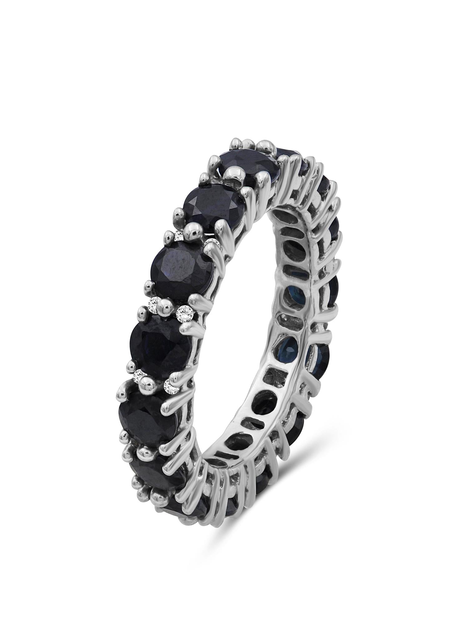 JewelersClub Sapphire Ring Birthstone Jewelry – 5.50 Carat Sapphire Sterling Silver Ring Jewelry – Gemstone Rings with Hypoallergenic Sterling Silver Band