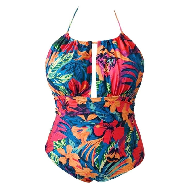 EHQJNJ 1 Piece Swimsuit Women Plus Size Women's New 1 Piece Swimsuit Multi  Color Solid Color Big Size Swimsuit Knitted Swimsuit Tankini Tops for Women  High Neck Thong 1 Piece Swimsuit for