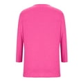 thumbnail image 4 of Mittory Women's 3/4 Length Sleeves V Neck Tops Loose Fit Shirts Basic Summer Ladies Tees, 4 of 4