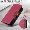 thumbnail image 3 of For iPhone 16 Pro Max Flip Wallet Phone Case,[RFID Blocking]PU Leather Magnetic Folio Cover,With Card Slots,Flip Folding Kickstand,Shockproof TPU Anti-fall Rugged Phone Case Cover,Red, 3 of 9