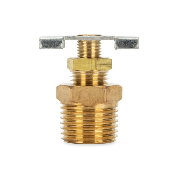 Camco ½" RV Water Heater Replacement Drain Valve Durable Brass Construction (11703