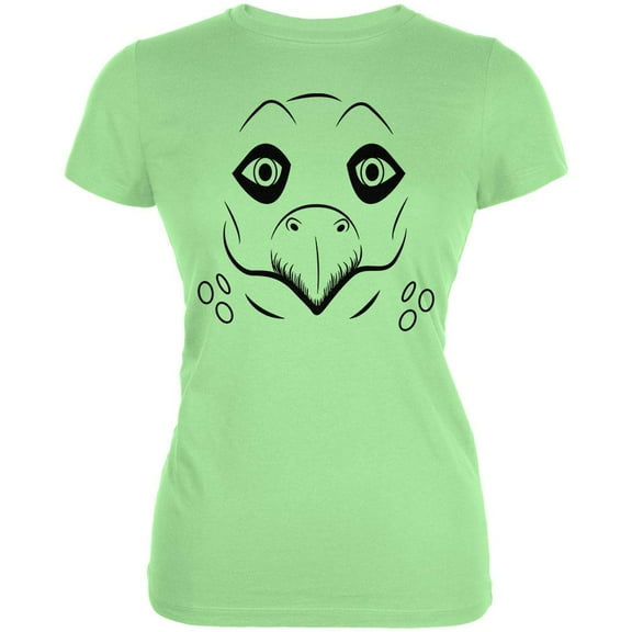 Cute Dino Dinosaur Face Stegosaurus Juniors Soft T Shirt Mint SM