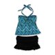 thumbnail image 1 of Bandeau de 2 piezas con estampado de falda con volantes para mujer de Island Escape, azul, 12, 1 of 2