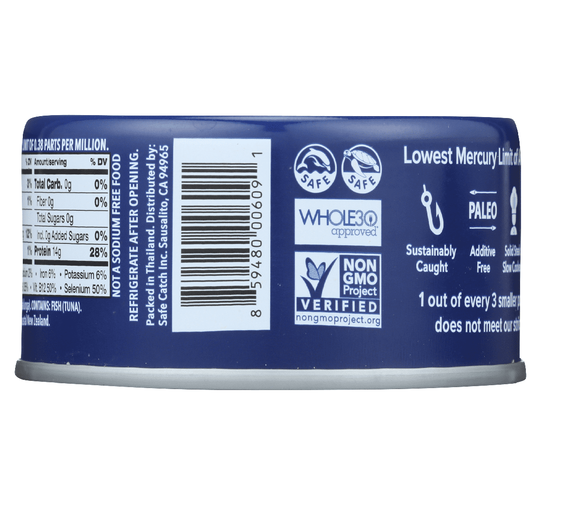 Safe Catch Tuna Wild Albacore Can (No Salt Added), 5 oz (Pack of 12)