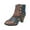 1Brown, variant on Women's Ankle Boots Boohemian Print Short Boots Heeled Zip up Trendy Round Toe Booties