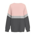 thumbnail image 5 of STICHOU Womens Sweatshirts Color Block Casual Long Sleeve Comfort Shirts Winter Fashion Crew Neck Pullovers with Pockets Pink 2XL, 5 of 5