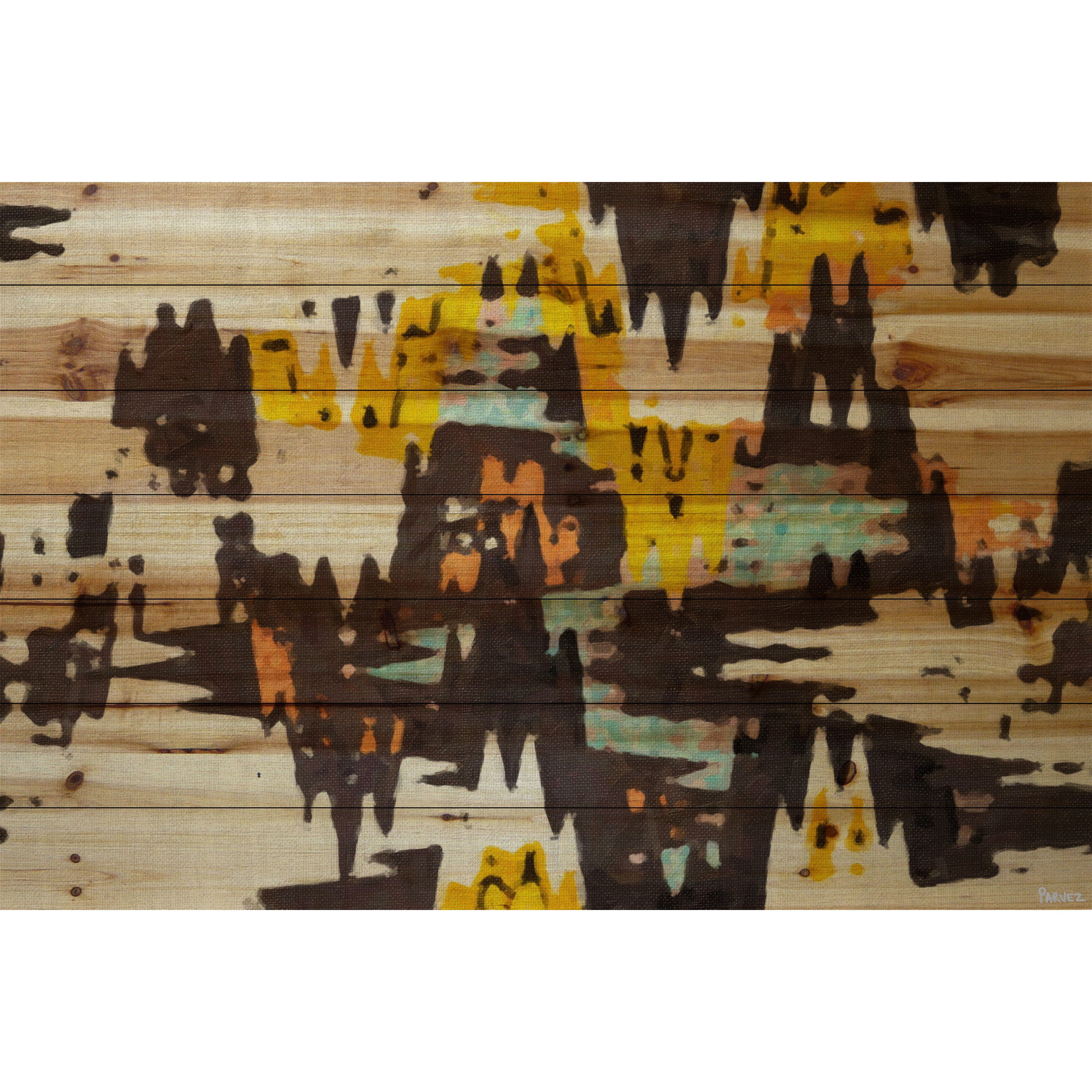 Parvez Michel Inc Parvez Taj - Scandinavian Wood Painting Print on Natural Pine Wood