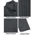 thumbnail image 5 of COOFANDY Men's Short Sleeve Linen Shirt Cuban Beach Shirts Casual Button Down Shirts, 5 of 6