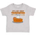 thumbnail image 3 of Inktastic It's My 1st Thanksgiving with Cute Smiling Pumpkin Pie Boys or Girls Baby T-Shirt, 3 of 5