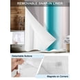 thumbnail image 3 of No Hook Cloth Fabric Shower Curtain with Snap in Liner, Turquoise Gray Ombre Waterproof Shower Curtains Set with See Through Top Window, Farmhouse Teal Gradient Modern Art Bath Curtains 36"x72", 3 of 6