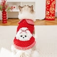 thumbnail image 6 of FeiFu Winter Pet Hoodie with Ears Fleece Lined Warm Dog Sweatshirt Soft Comfortable Cold Weather Clothes for Puppy Kitten Outdoor Walking, 6 of 7
