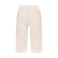thumbnail image 5 of Hpapadks Womens Casual Pants Summer Solid Loose Side Slit Knee Length Shorts with Pockets Womens Slacks Beige XXL, 5 of 5