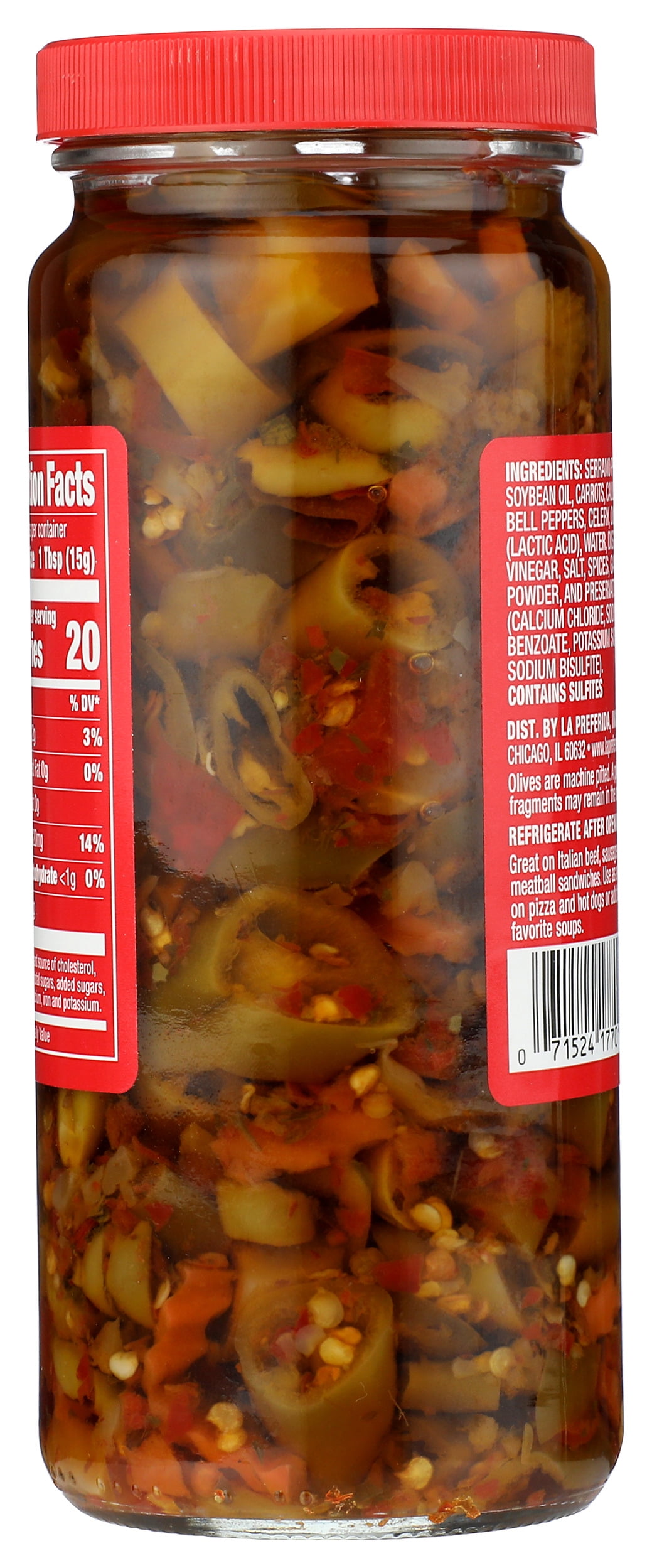 (Pack of 12), La Preferida Hot Giardiniera, 16 oz