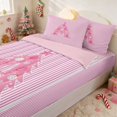 thumbnail image 2 of Manfei Initial Zipper Full Size Comforter Sets with Fitted Sheet and 2 Pillowcases Christmas Zipper Bedding Set, Pink Z, Pink Reversible, 2 of 7