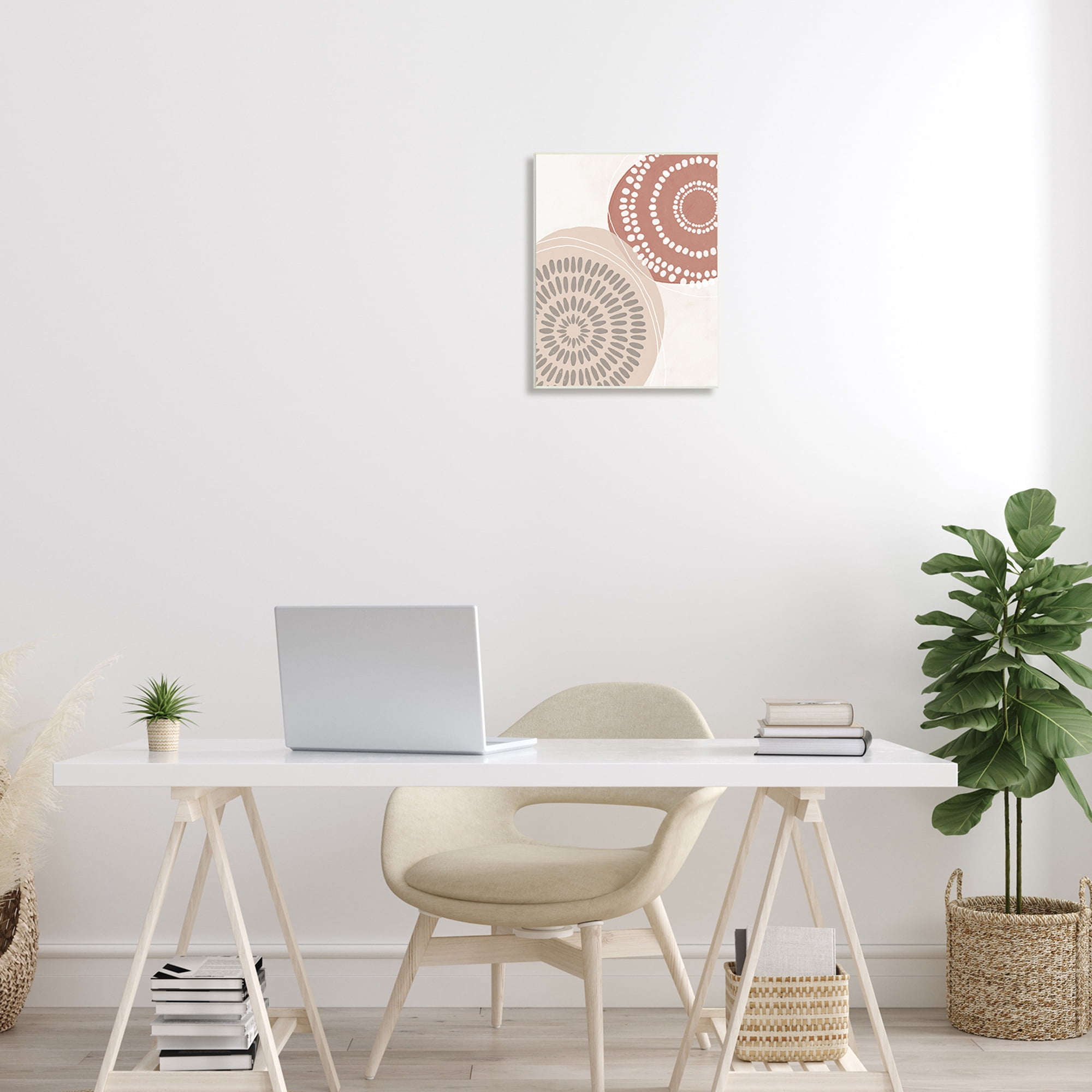 Stupell Industries Abstract Mandala Illustration Geometric Dotted Mushroom,13 x 19, Design by Nina Blue