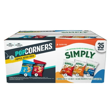 Simply and PopCorners 5 Flavor Snacks Variety Pack, 35 Count