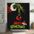 thumbnail image 7 of JOOCAR Merry Christmas Shower Curtain Xmas Winter Holiday Bathroom Decor with Hooks 72 x 72 Inches, 7 of 7