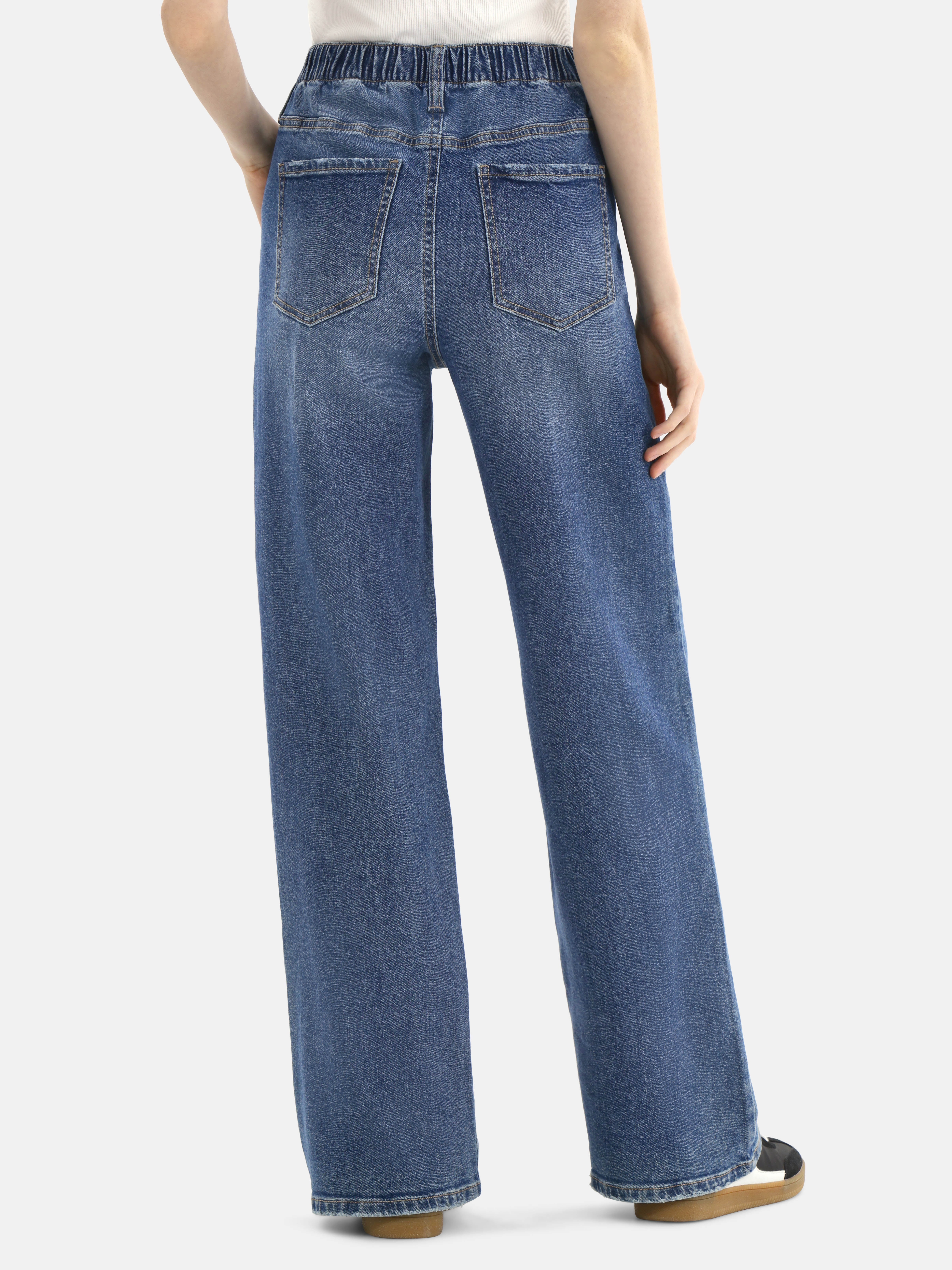 No Boundaries High Rise Baggy Wide Leg Jeans, 30" Inseam, Women's and Women's Plus Sizes XXS-4X