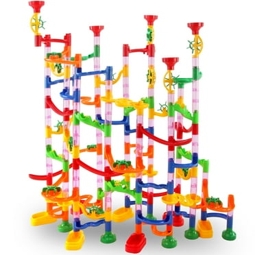 BOROLA 232 pcs Marble Track Combination Set, Toy Roller Coaster Maze Building，Educational Construction Building Blocks Toy for Kids and Parent Child Game