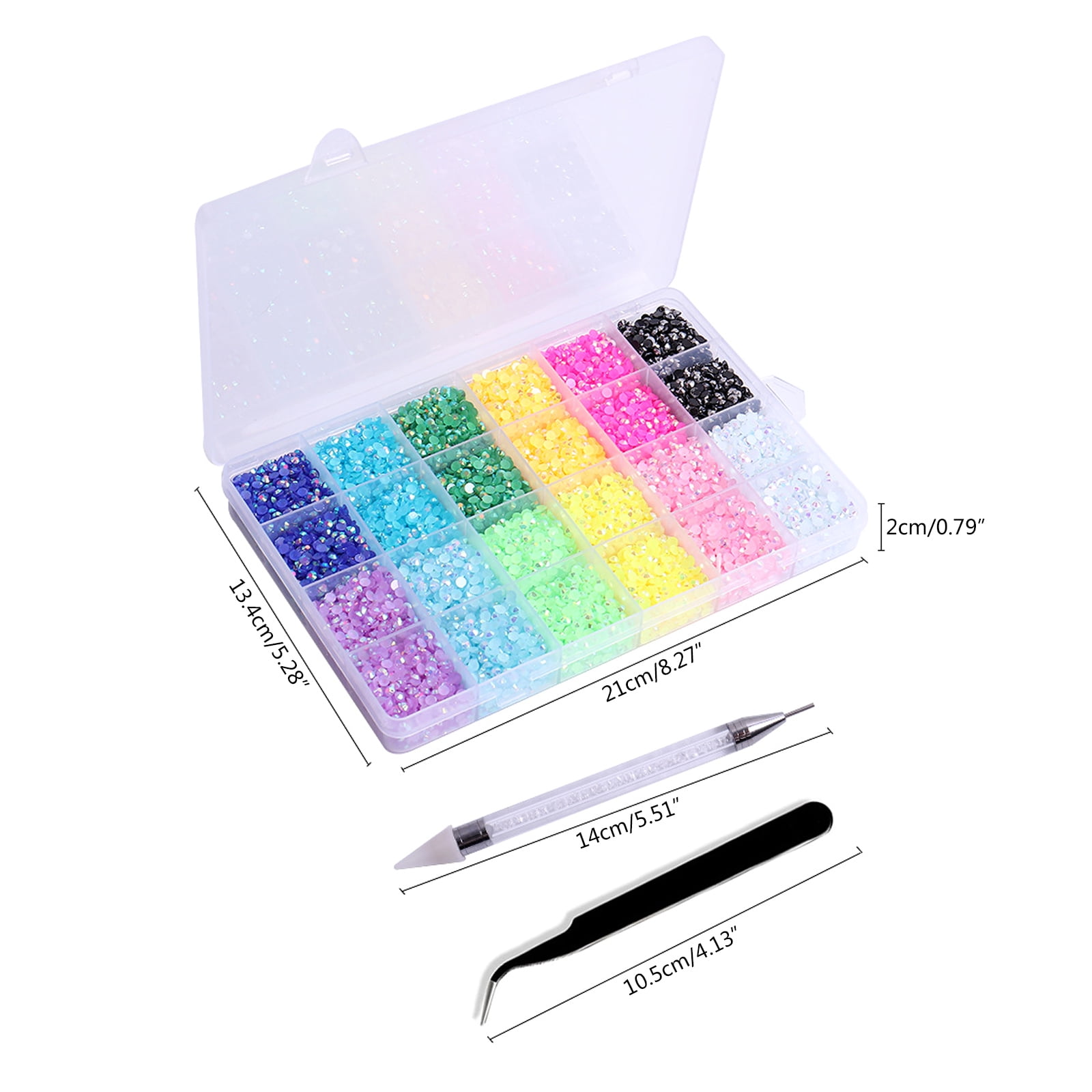 Resin Glitter 3D Rhinestones AB Flat Back Shiny Stones Nail Art Decoration Mixed Pack Nail Gems Crystal Strass Accessory