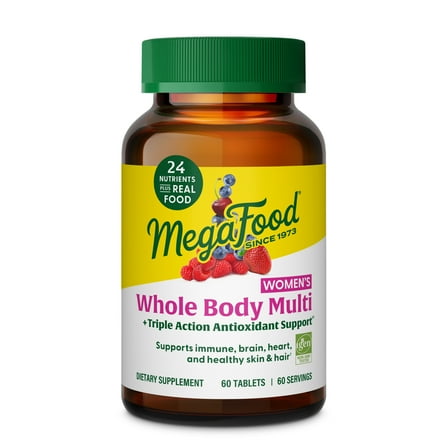 MegaFood Whole Body Multivitamin For Women - Magnesium, Biotin & B12 - 60 Servings
