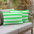 thumbnail image 2 of Outdoor Waterproof Pillow Covers Classic Green Striped Decorative Throw Pillow Protectors,Pillowcase Cushion Cases for Patio Sofa Garden Couch,20x12in,Pack of 2, 2 of 9