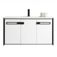 thumbnail image 2 of Fine Fixtures Oakville 42 in. W x 18 in. D x 33 in. H Wall Mounted Bathroom Vanity in Matte White with White Ceramic Sink - Black hardware, 2 of 8