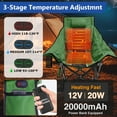 thumbnail image 3 of PNKKODW XL Oversized Heated Rocking Camping Chair, 3 Heat Levels Heated, Cup Holder, 600D Oxford, for Winter Outdoor, Green（With 20，000mAh Power Bank）, 3 of 11