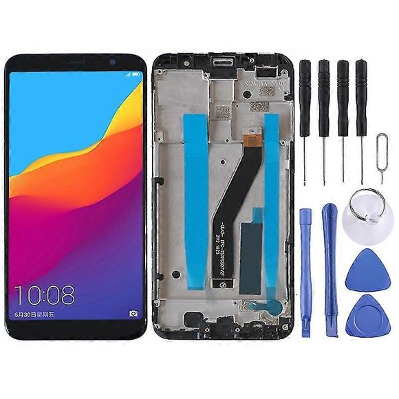Compatible with Meizu M6T M811Q TFT LCD Screen Digitizer Complete Assembly with Frame (Black) - ZC