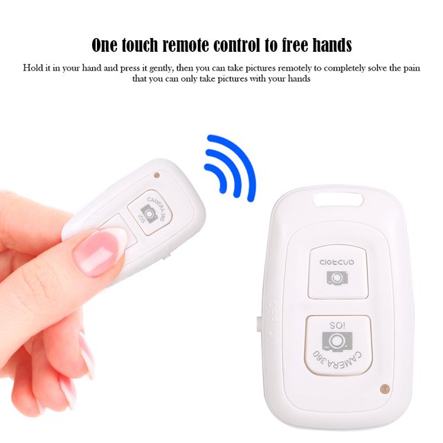 Controlador de obturador de fotos Selfie de cámara de teléfono compatible con Bluetooth de 2,4 GHz (blanco)