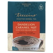 Teeccino - Roasted Herbal Tea Caffeine Free Dandelion Caramel Nut - 10 Tea Bags