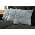 thumbnail image 2 of Ambesonne Winter Throw Pillow Cover 4 Pack, Snow in Park Xmas Trees, 24", White and Blue, 2 of 6