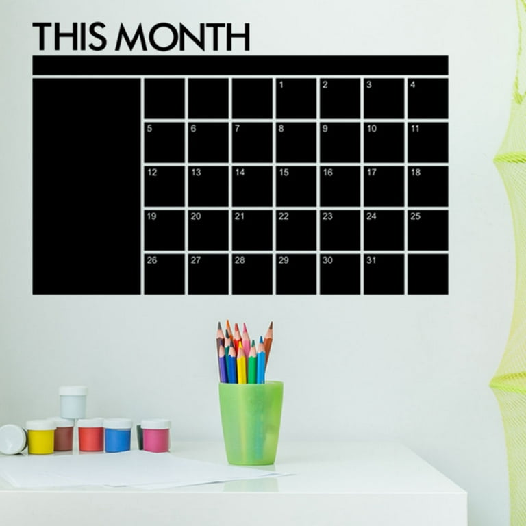 4 Count Calendar Blackboard Stickers Erase Plan Accessory Giant Whiteboard  Magnetic Monthly Convenient Office