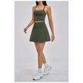 thumbnail image 4 of PISONIC Women 2 Piece Tennis Dress Cross-Back Tank Top with High Waisted Workout Skorts Skirt Set Yoga Golf Athletic Outfits Set, 4 of 7