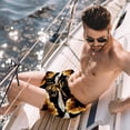 thumbnail image 2 of luoweisi Men's Beach Shorts Quick Dry Swim Trunks with Mesh Lining Bee L, 2 of 5