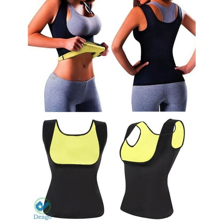 

Deago Womens Sweat Body Shaper Tank Top Tummy Fat Burner Slimming Vest Weight Loss Yoga Corset Trainer Shaperwear Size M