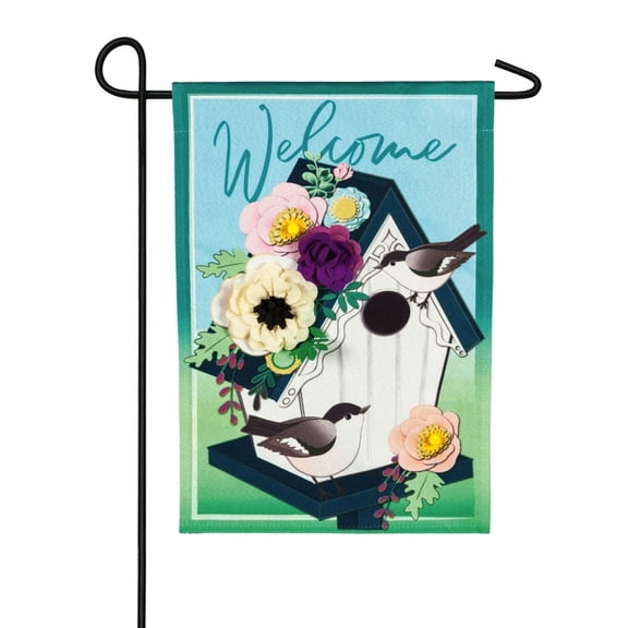 Evergreen Garden Birdhouse Garden Linen Flag