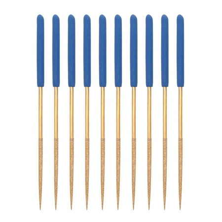 

Diamond Needle File Set 3mm x 140mm Round Files Titanium Coated Tools for Metal Wood Stone Glass 10Pcs