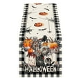 thumbnail image 1 of Skeleton Pumpkin And Bat Table Flag: A Haunting Halloween Decoration For Your Festive Table, 1 of 2