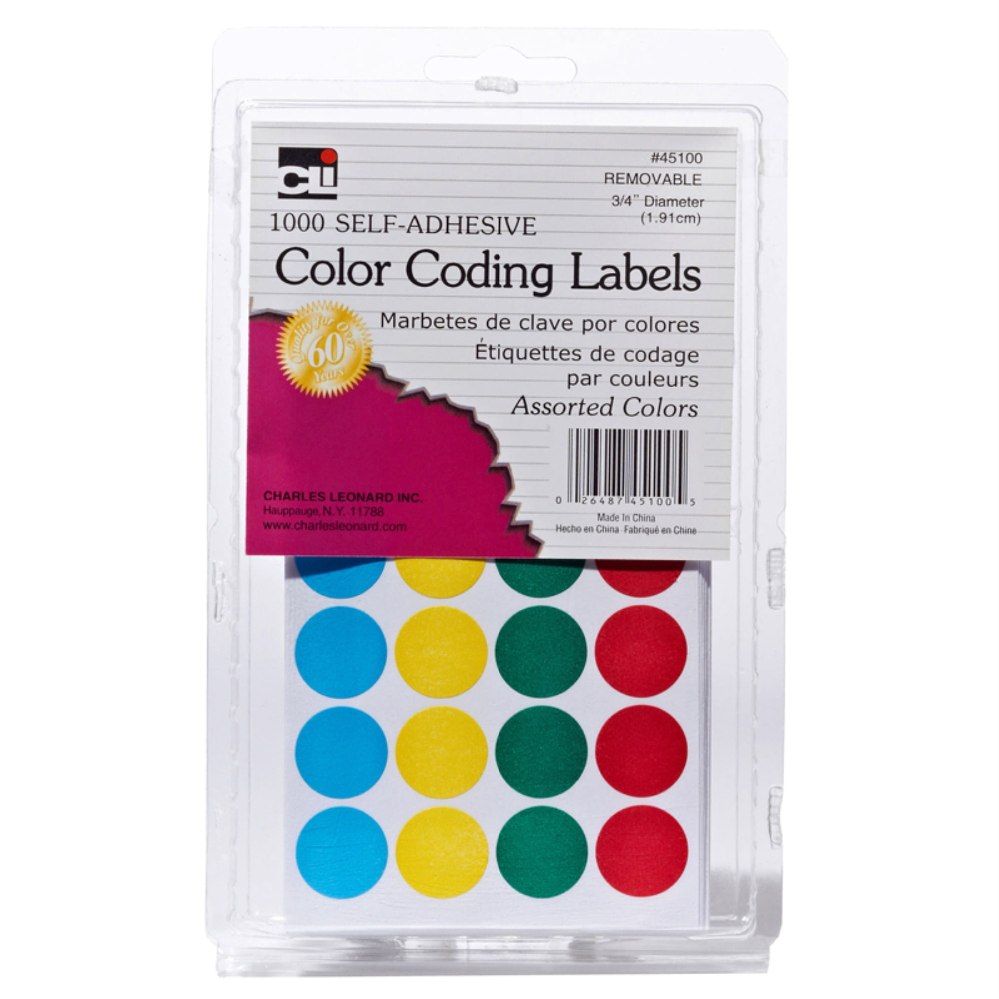 Removable Adhesive Avery; 3/4" Round Color Coding Labels 3/4" Diameter 