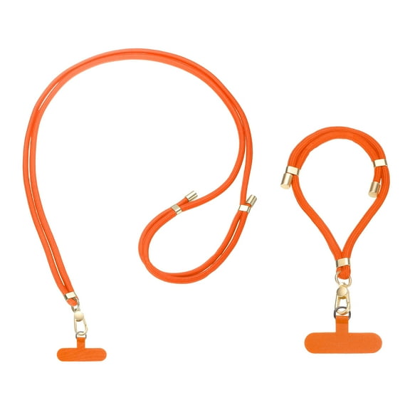 Phone Lanyard, 1pcs Crossbody Phone Strap 1pcs Wrist Strap with 2 Pads, Orange