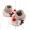 thumbnail image 4 of URMAGIC Baby Boy Girl Indoor Faux Booties Toddler Cartoon Winter Shoes Infant Fleece Slippers, 4 of 5
