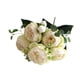 thumbnail image 4 of Flores de imitación Flores artificiales Romántico Elegante con tallo Ramo de rosas falsas para Blanco Verde, 4 of 9