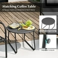 Topcobe 3 Piece Outdoor Bistro Set Patio Metal Chair and Coffee Table