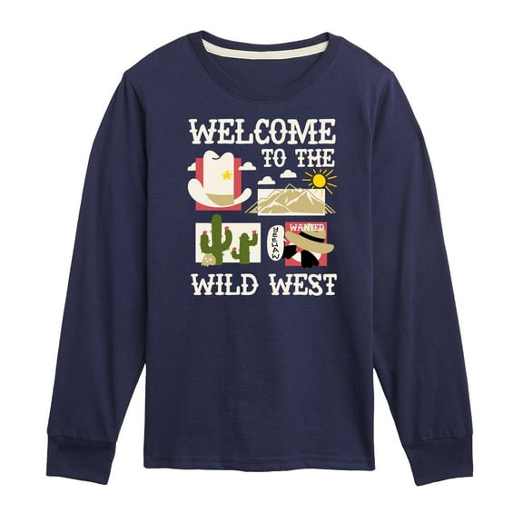 Instant Message - Welcome To The Wild West - Toddler & Youth Long Sleeve Graphic T-Shirt