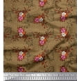 thumbnail image 1 of Soimoi Polyester Crepe Fabric Leaves & Rose Floral Print Sewing Fabric Yard 52 Inch Wide, 1 of 3