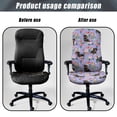 thumbnail image 4 of Xixirimido Dachshund Dog Rose Purple Print Office Chair Covers, Stretch Computer Boss Chair Cover with Button High Back Chair Slipcover Anti-Dust Rotating Chair Cover for Home Office, Large, 4 of 6